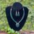 Guatemalan Jade and Silver Necklace and Earrings Set